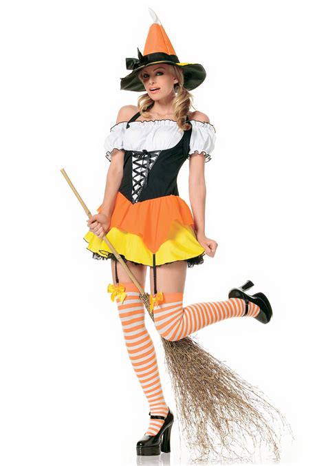 Witch costume inspired by candy corn